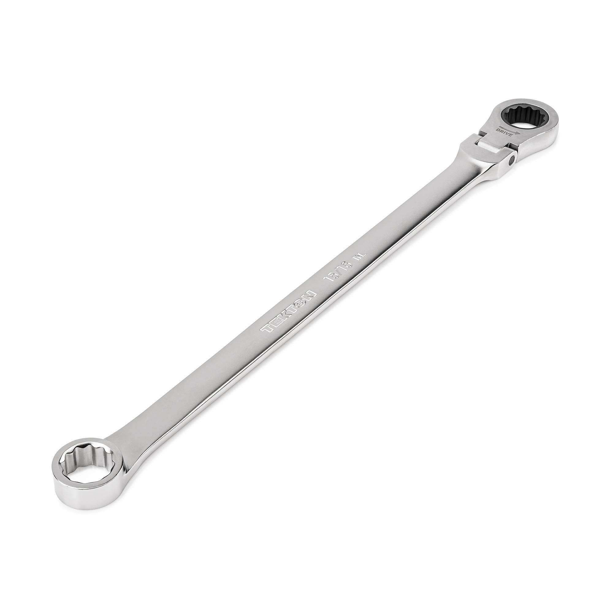 TEKTON 15/16 Inch Long Fixed/Flex Head 12-Point Ratcheting Box End Wrench | WRB35324